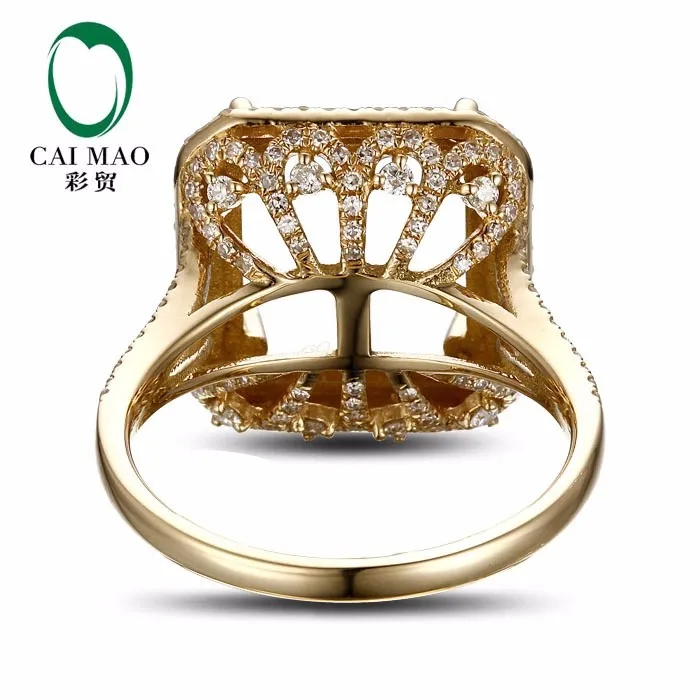 CaiMao Изумрудное кольцо Semi Mount кольцо настройки& 1.16ct АЛМАЗ 18 k желтое золото обручальное кольцо с драгоценными камнями ювелирные изделия