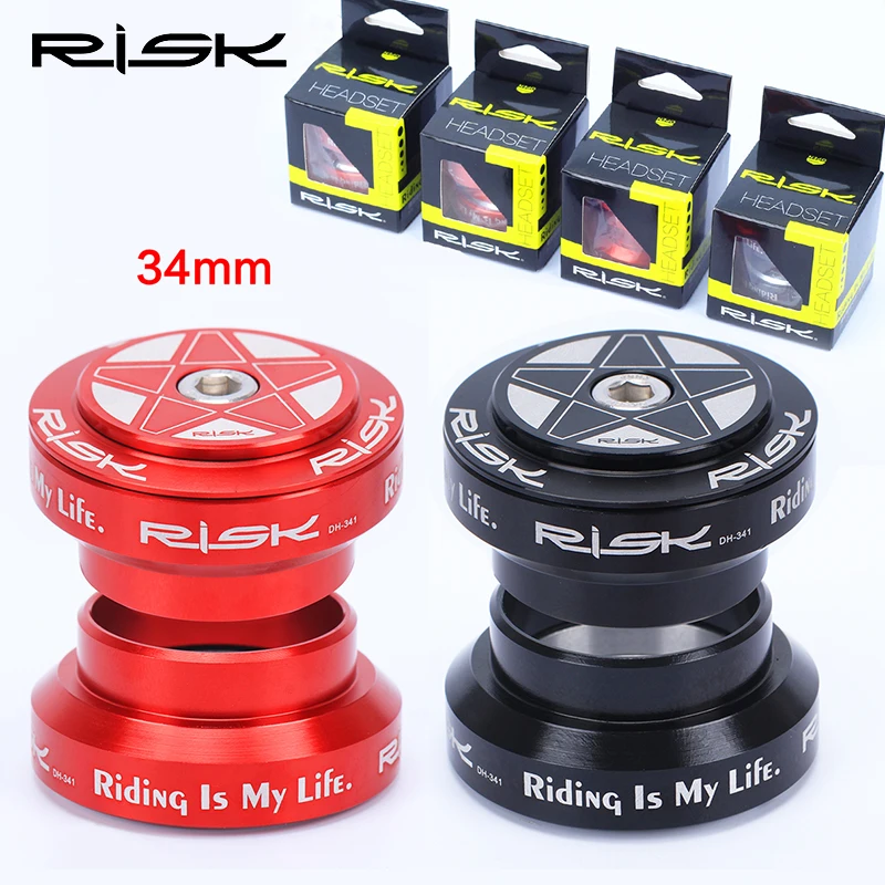 

RISK 28.6/34-34/30mm Aluminum Bicycle External Headset For MTB Road Bike 28.6mm (1 1/8") Straight Steerer Fork Bearings Headset