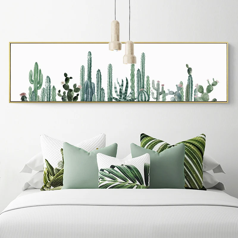 SURE LIFE Nordic Cactus Flower Poster Plant Canvas Printing Paintings Wall Art Pictures Bedroom Living Room Home Office Decor | Дом и сад