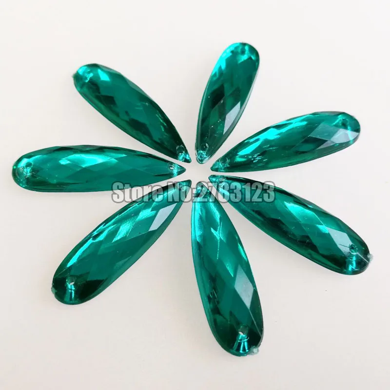 blue green 50 шт. 8x21 мм 7x28 мм DR высококачественные акриловые пришивные стразы с двумя отверстиями, diy/аксессуары для одежды - Цвет: blue green