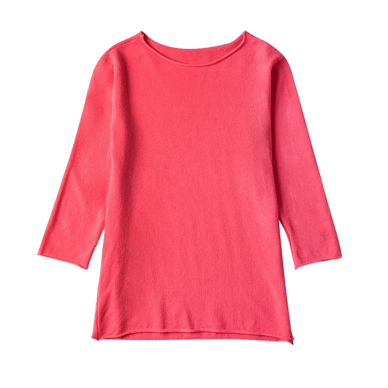 Женская футболка с коротким рукавом 3/4 однотонные трикотажные пуловеры Harajuku