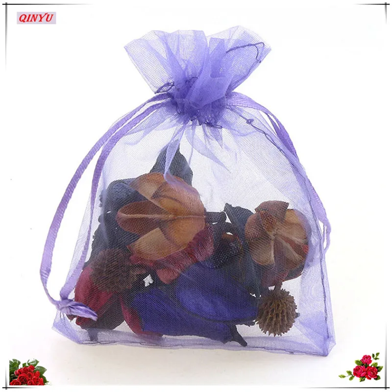 100 шт./лот подарочные сумки из органзы на шнурке конфетные мешочки оптом
