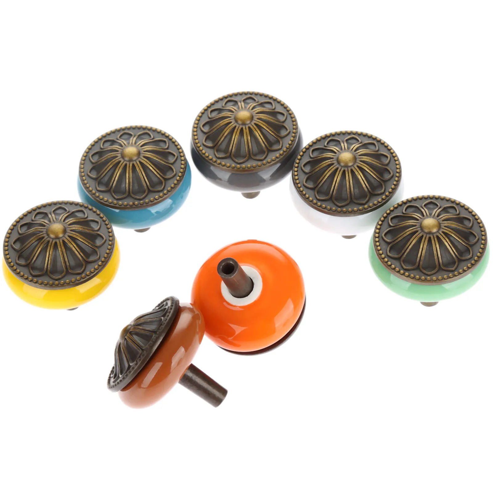 1 шт. винтажная керамическая Мебельная ручка ящика шкафа шкаф комод круглые ручки