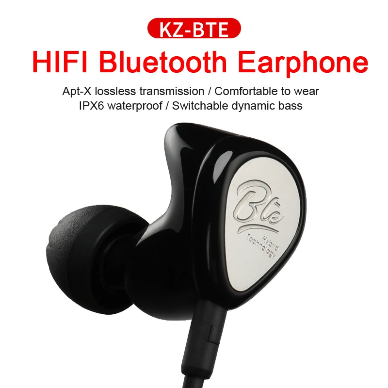 KZ БТЭ Bluetooth наушники Гибридный Технология Спортивные Беспроводные наушники водостойкий HIFI бас наушники в ухо монитор гарнитура aptX