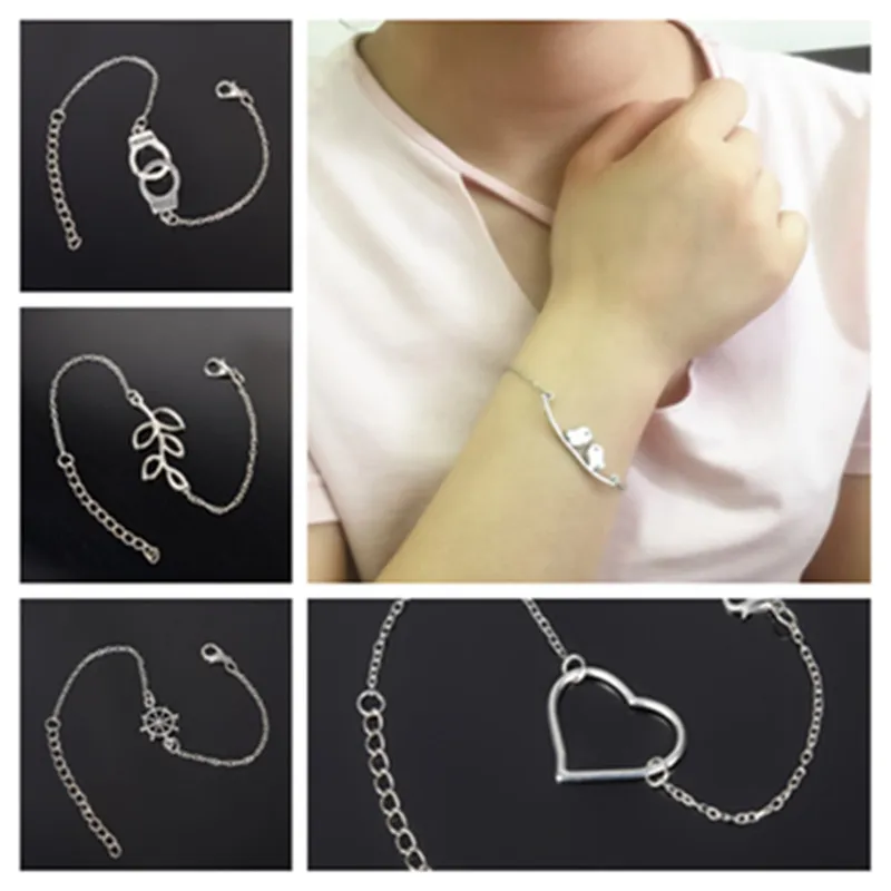 1 шт. новый серебряный цвет браслет со знаком бесконечности для женщин ювелирные