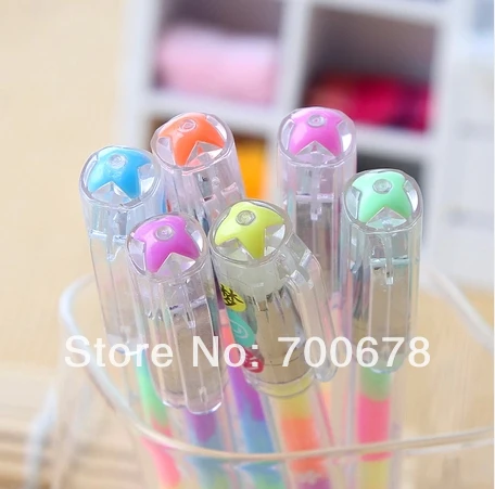 48pcs/lot korea stationery neon colorful crystallise pastels rainbow Gouache pen highlighters 6 colors in a card handwork | Канцтовары