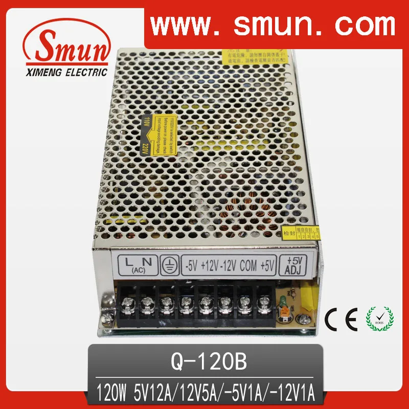 Горячая Распродажа SMUN Q 120B 120W 5V12A/12V5A/ 5V1A/ 12V1A на четыре выхода Импульсный источник