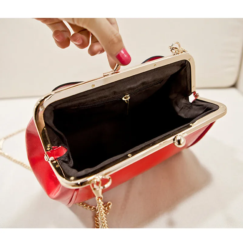 UKQLING Chain Bag Frame Women Messenger Bags with Bow Mini Purse Handbag Lady Clutches Candy Color Crossbody Small Phone | Багаж и сумки