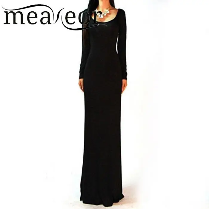 Вечерние О образным вырезом Холтер спинки с длинным рукавом одноцветное