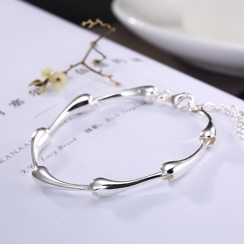 

Japan and South Korea version of contracted smooth personality fashion silver jewelry bracelet joker woman in wholesale