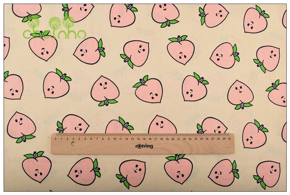 Серия Chainho, Sheep& Peach& Flamingo, саржевая хлопковая ткань с принтом, для рукоделия, шитье, простыня для ребенка и ребенка, материал подушки, 50x160 см