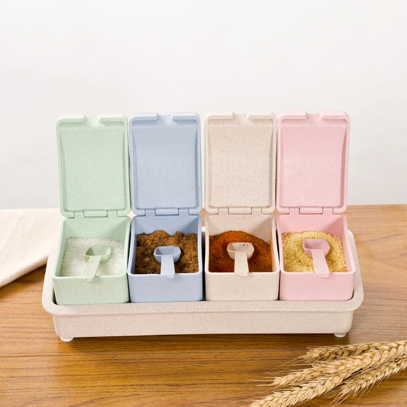 1 шт. набор коробок для приправ бутылки стеклянные зеленый контейнер соли коробки