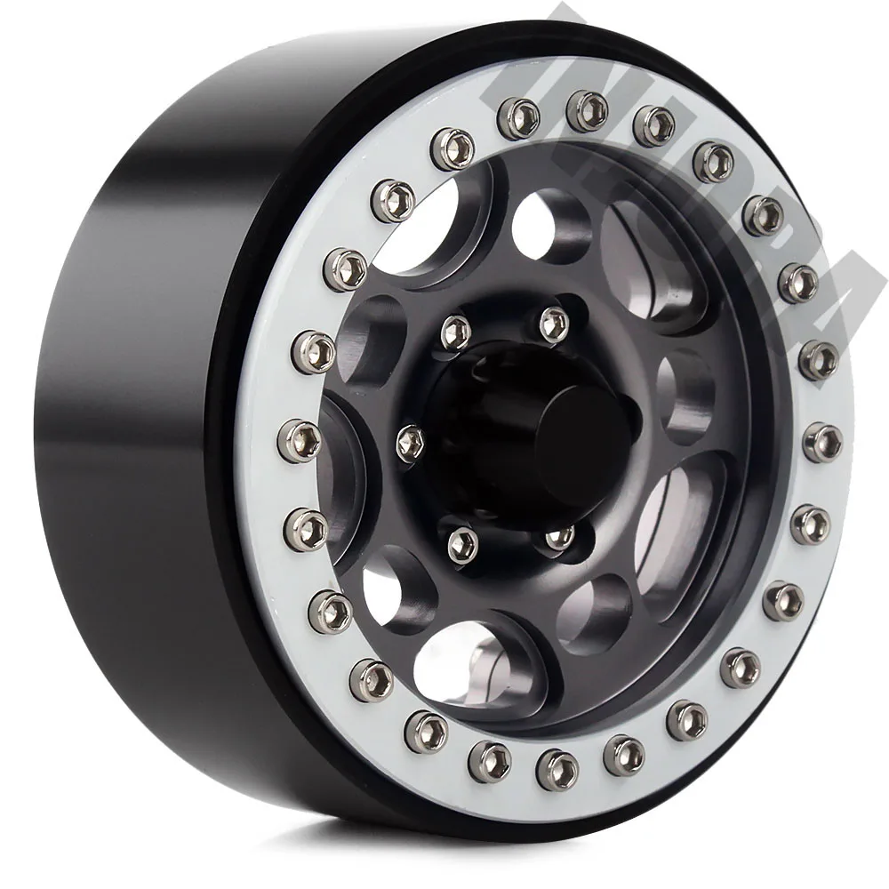 INJORA 4PCS Metal 1.9 Beadlock Wheel Rim Hub for 1:10 RC Crawler Axial SCX10 SCX10 II 90046 D90 D110 MST
