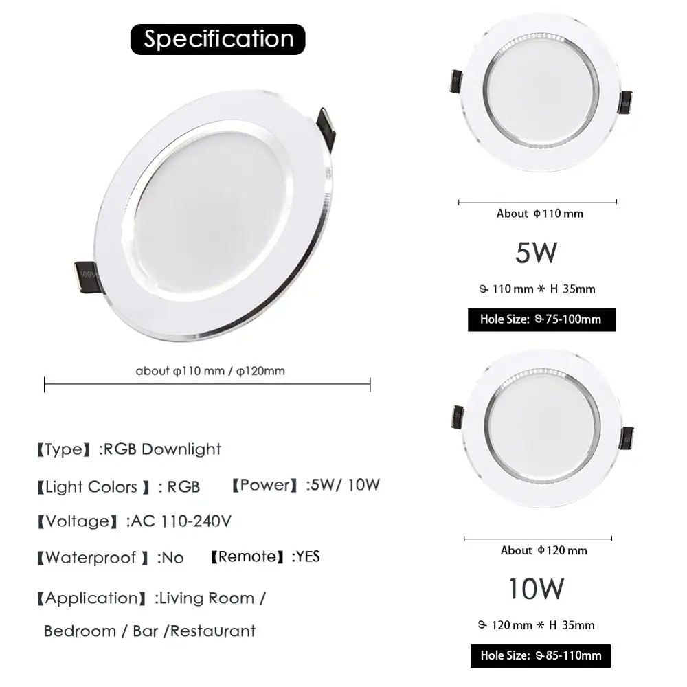 RGB LED-светильник встраиваемый потолочный светильник красочный контроллер
