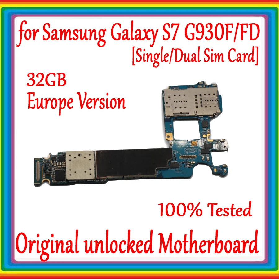 S7 материнская плата разблокированная для samsung Galaxy S7 G930F/G930FD материнская плата 32 Гб Материнская плата Система ОС Android