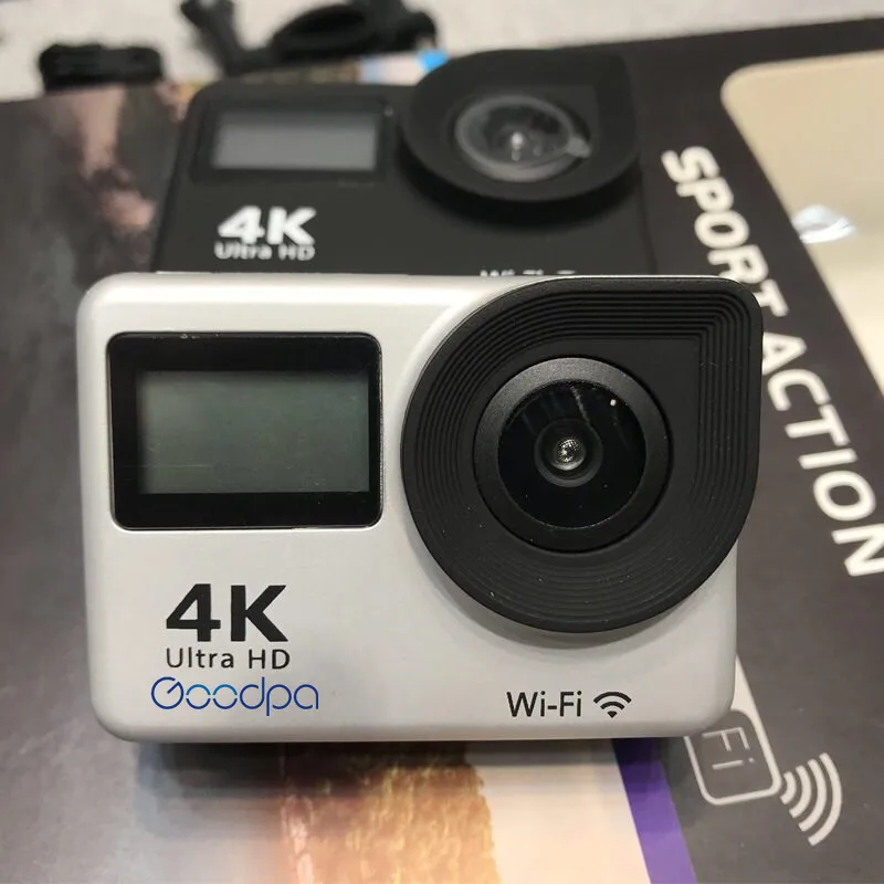 Pаспродажа 100% оригинальная Спортивная Экшн-камера Goodpa Go Pro Hero, 2,0 ЖК-дисплей, водонепроницаемость 30 м, 4K, Wi-Fi, Спортивная камера для шлема для экстремальн...
