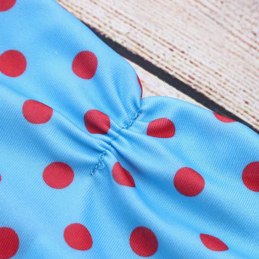 Для маленьких девочек летние в горошек прекрасный ремешок для купальника Холтер