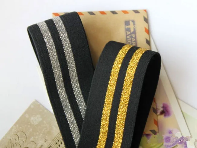 

5 метров, серебристо-Черные Аксессуары для шитья одежды, эластичная лента для вязания крючком, ширина 3,8 см