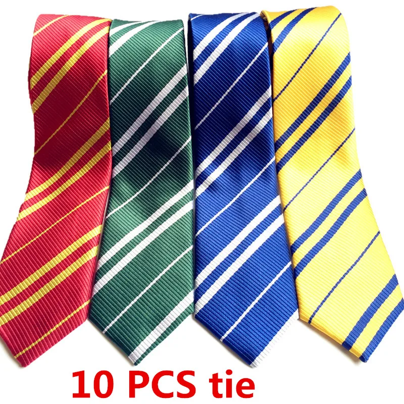 10 PCS No badge tie 10 шт/партия Гермиона шляпы галстук перчатки носки Гриффиндор Слизерин Hufflepuff Кепка Когтевран косплей костюм мужчины женщины шарф для мальчика, девочки - Цвет: 10 PCS No badge tie