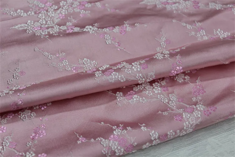 CF61 1 ярд китайский цветок сливы шелковая парча ткань Cheongsam одежда костюмы DIY Ткань для шитья кушион покрывало ткань