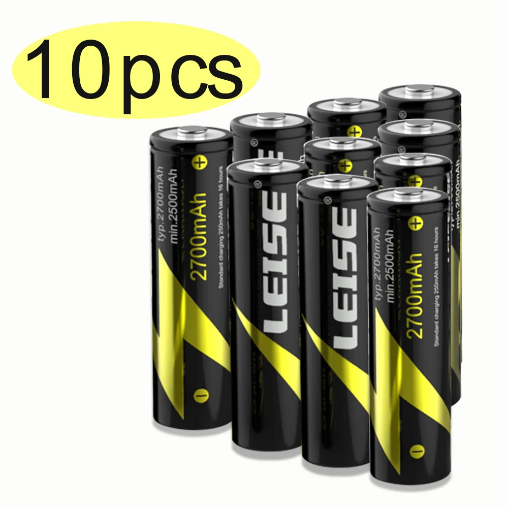 10pcs LEISE AA 2700mah Nimh перезаряжаемая батарея 1,2 v с аккумулятором чехол аккумуляторы 2a Ni-MH для радиоуправляемых игрушек мышь микрофон - Цвет: 10pcs