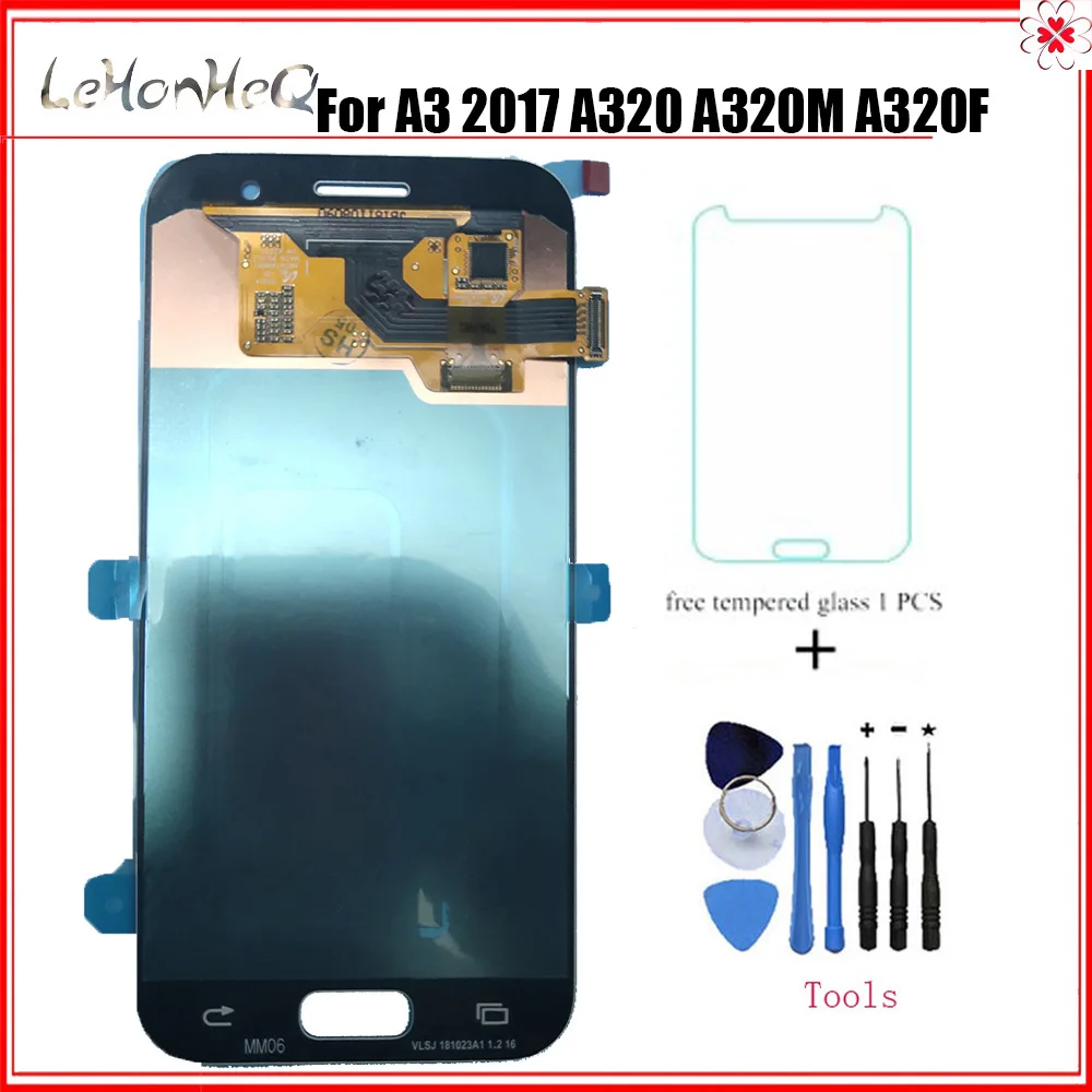 ЖК дисплей с дигитайзером сенсорного экрана для Samsung Galaxy A3 2017 A320 A320F A320M A320Y замена