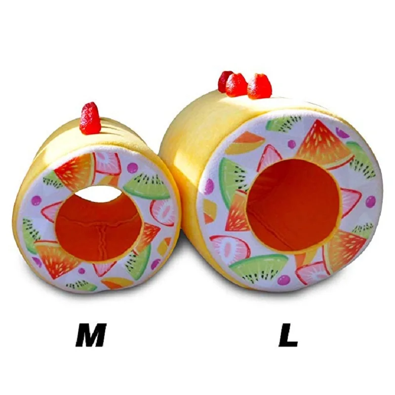 Pet bed plush cake roll cat dog fruit pad winter kennel four seasons general household latest style | Дом и сад