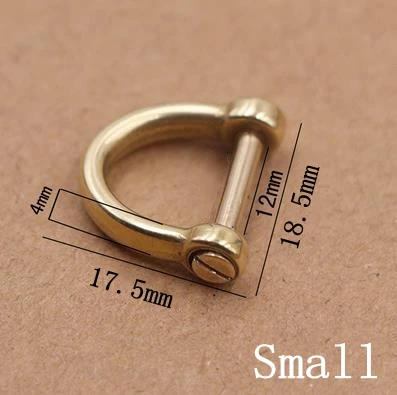 Small Brass Латунь или Нержавеющая сталь резьбовое-хомут с круглым воротником для мальчиков и девочек застежками Якорная Скоба размер можно регулировать для ключевая цепь-Паракорд Браслет ремень аксессуары «сделай сам» - Цвет: Small Brass