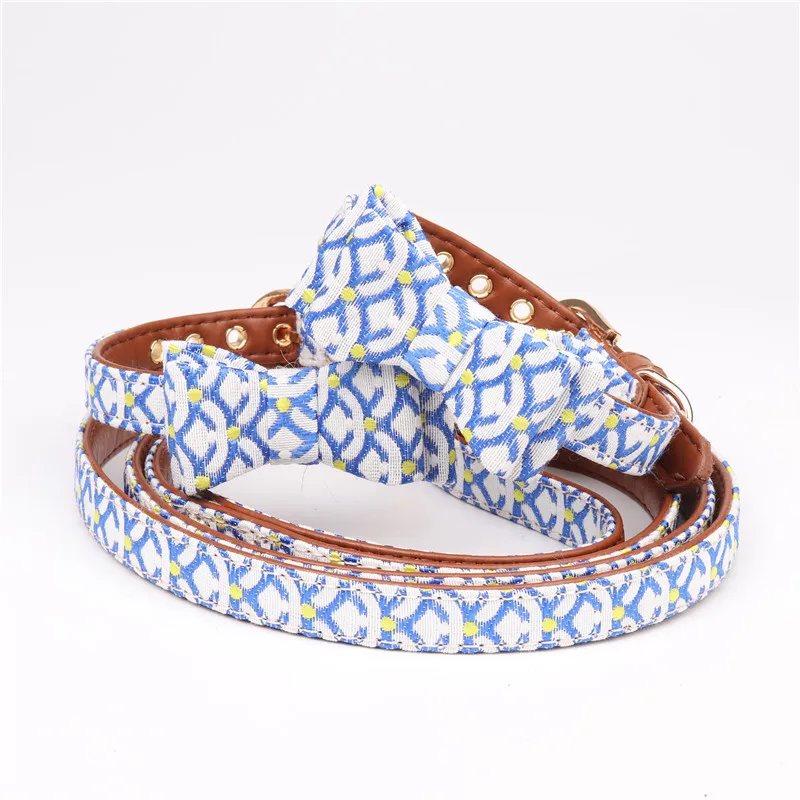 2 шт. в комплекте горячие продажи ошейник для собаки и поводок мягкий ПУ-подложка с металлическими пряжками Подарок для животных Кошка Ведение.