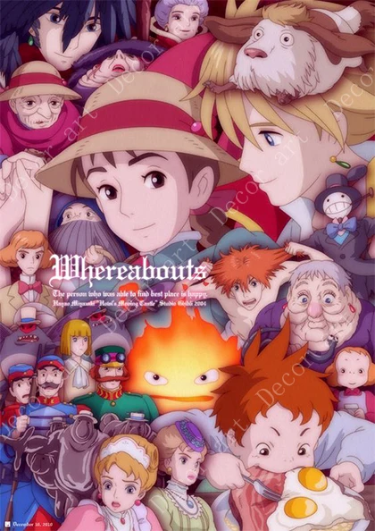 Hayao Miyazaki коллекция мультяшных персонажей аниме холст картины винтажные крафт