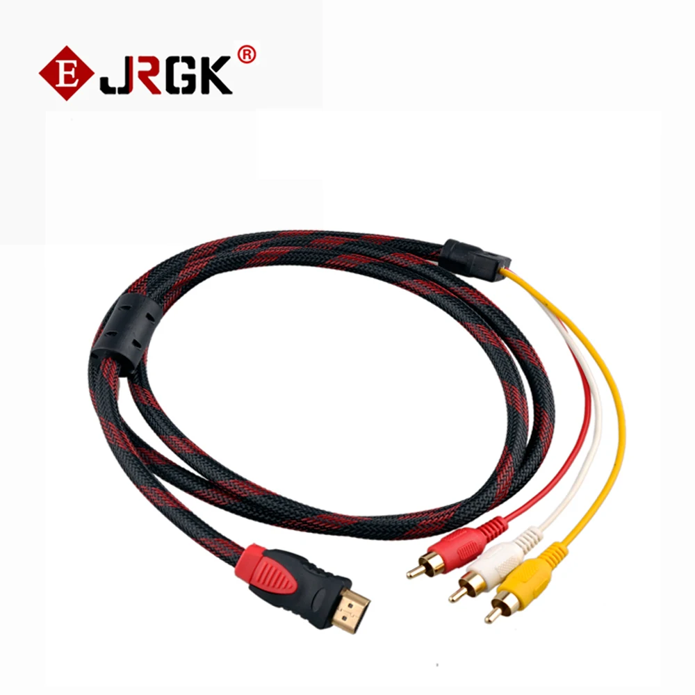 JRGK HDMI кабель к 3RCA штекер 19/M/p RCA для HD TV LCD ноутбука PS3 проектор компьютерный 1 5 м|hdmi