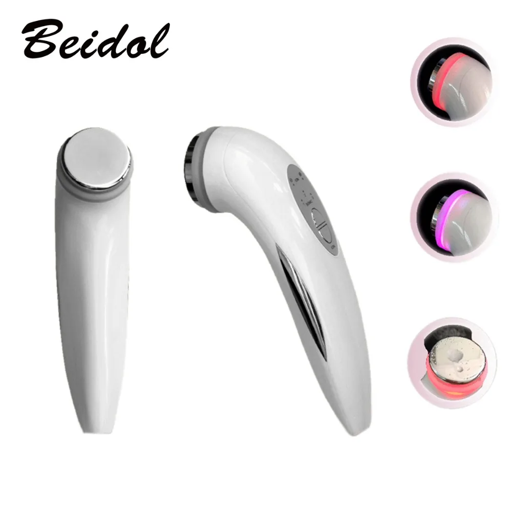 Ультразвуковой 3 вида цветов СВЕТОДИОДНЫЙ Прибор для подтяжки кожи лица удаления