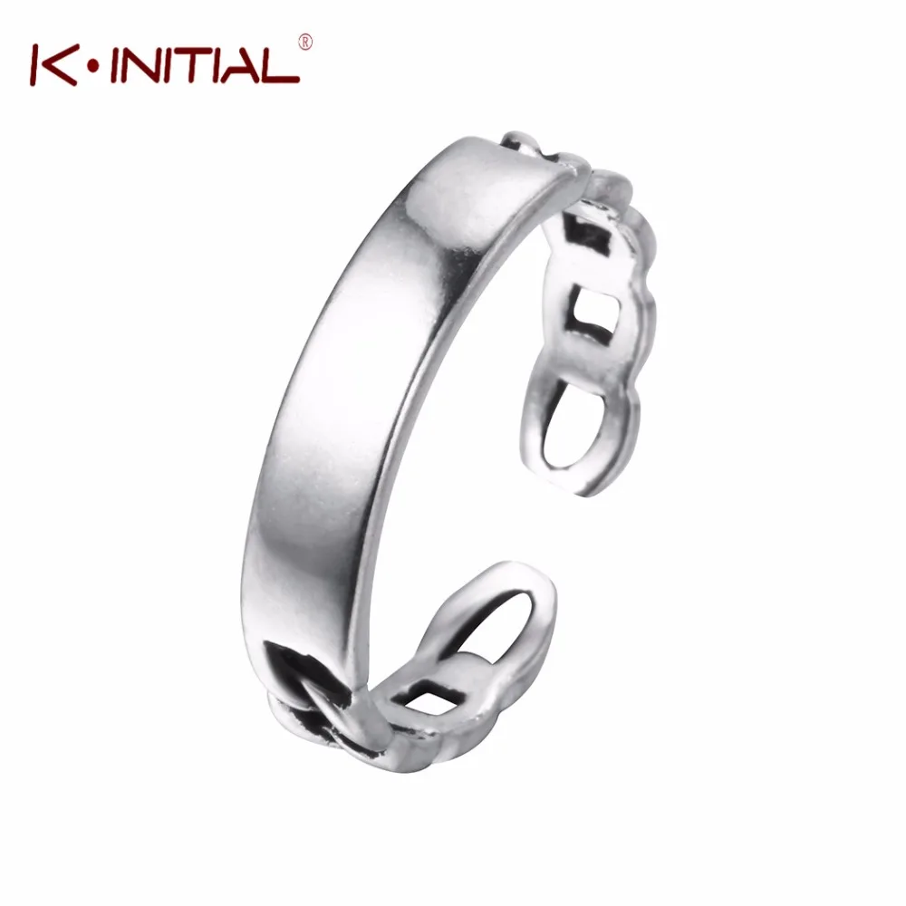 Kinitial Новый Тайский Серебряные ювелирные изделия Модные цепи Spinner Кольца для
