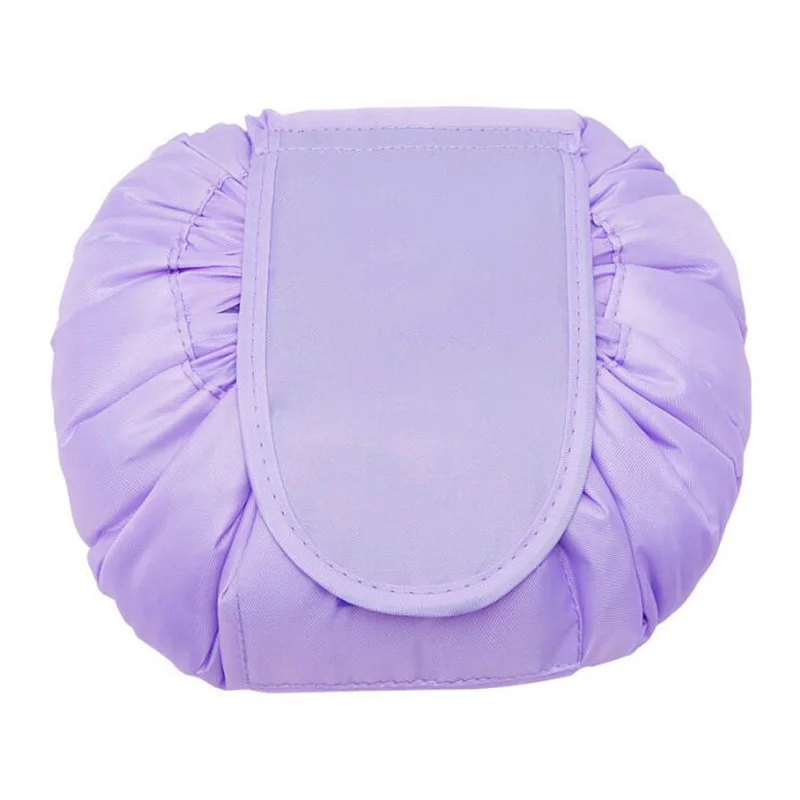Purple Новая цветная дизайнерская косметичка с принтом, шнурок, чехол для макияжа, Женский дорожный органайзер для макияжа, сумка для хранения, набор для мытья туалетных принадлежностей - Цвет: Purple