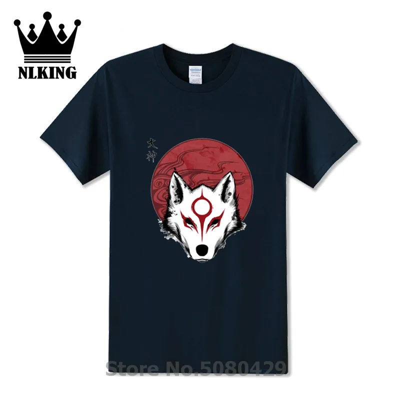 Красная футболка Sun God okami wolf для мужчин в японском стиле аниме Старк кровавый волк