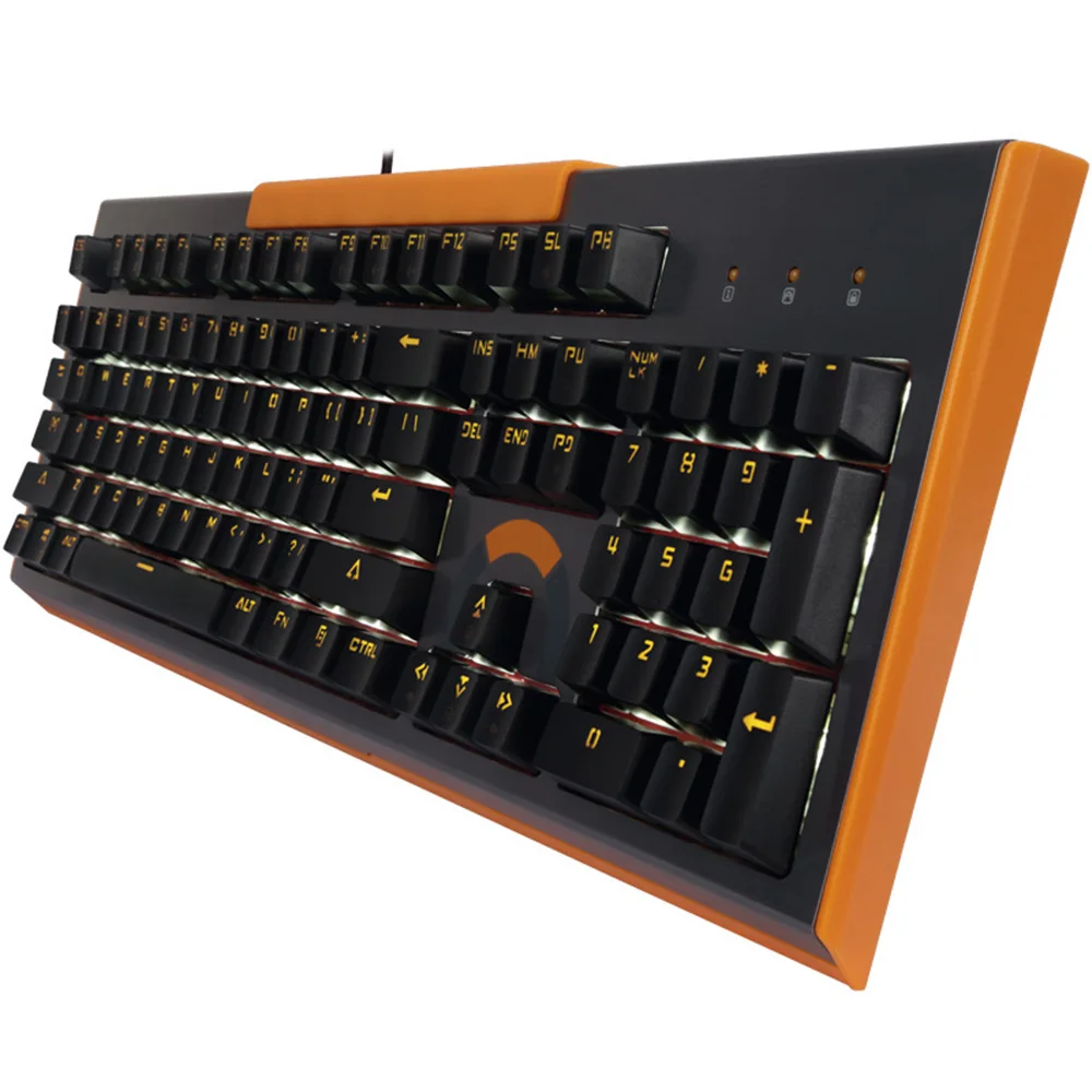 Delux KM09 Механическая игровая клавиатура, 104 клавиш, n-ключ, крутой светильник с эффектом поворота для дома и офиса