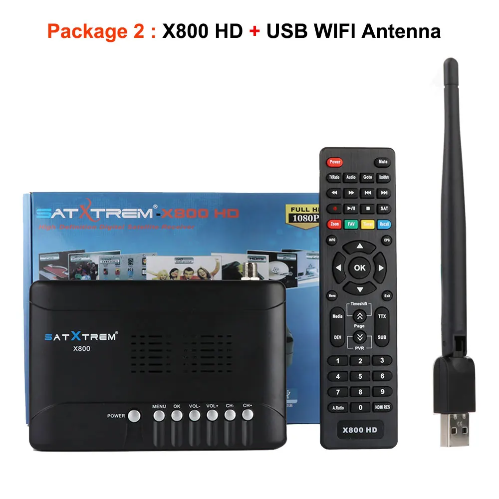 Package 2 1 год Европа Ccaam-line сервер X800 HD DVB-S/S2 спутниковый ресивер с 1 шт USB Wifi рецептор - Цвет: Package 2
