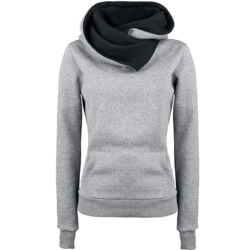 ЛИВА девушка Новая европейская мода с лацканами капюшоном sweatershirt личность осень