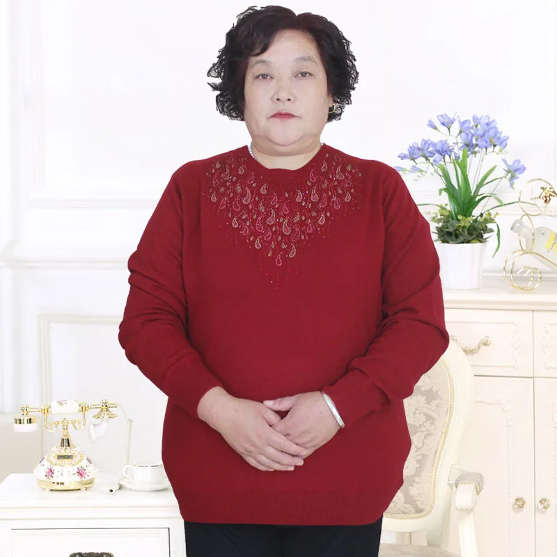 Plus size 4XL 8XL 2018 new middle-aged fashion large pure wool sweater PJ8502 |