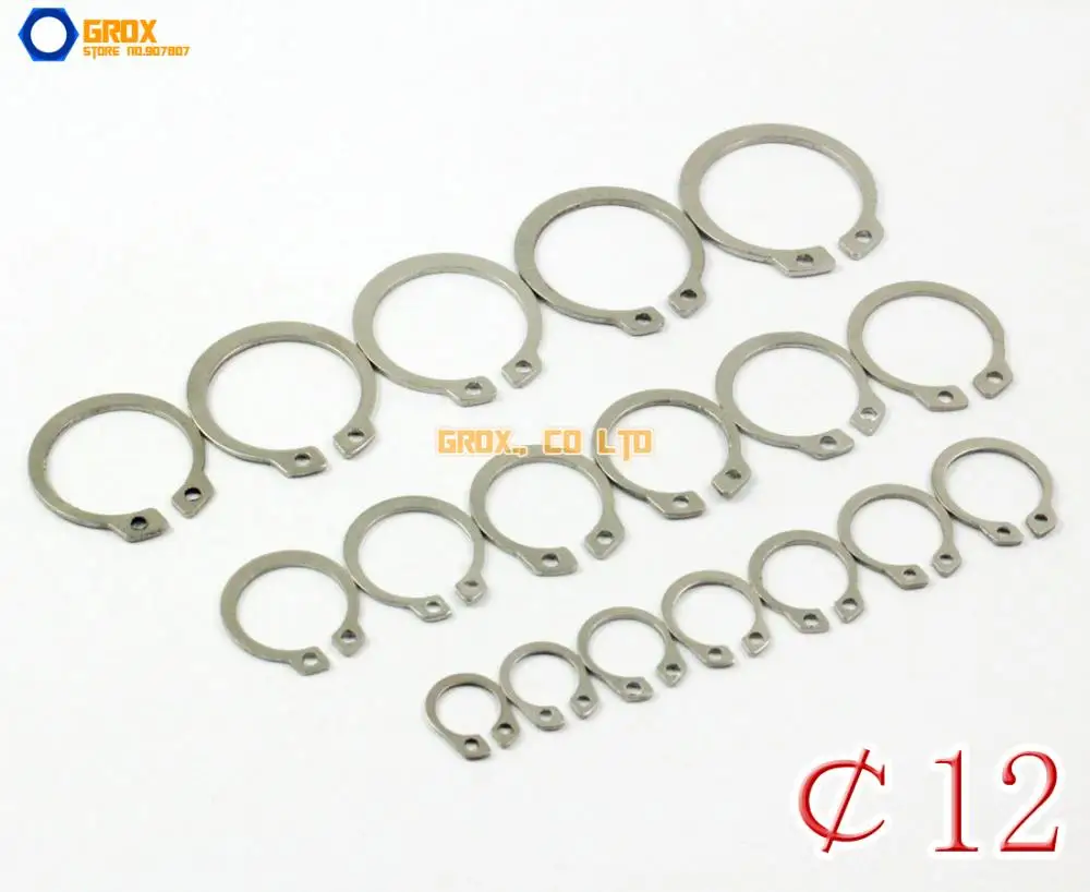 200 штук 12 мм 304 Нержавеющая сталь внешний стопорный держатель|retaining ring|snap retaining