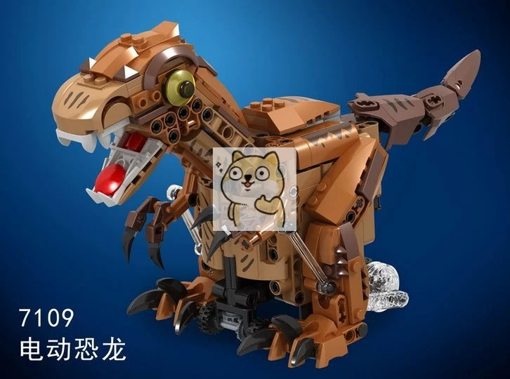 

Electric double-decker bus classical train model electric dinosaur panda toy small particles puzzle product