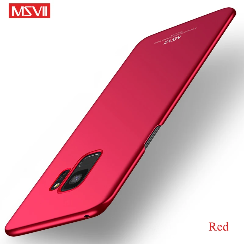 Red Для samsung Galaxy S9 Plus чехол Msvii тонкий матовый чехол для samsung S9 Plus чехол автомобильный держатель чехол для samsung S9 S 9 чехол s - Цвет: Red