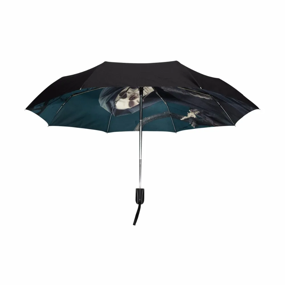 Мужские автоматические черный зонт Ангел Смерти 3 Складные Путешествия зонтик