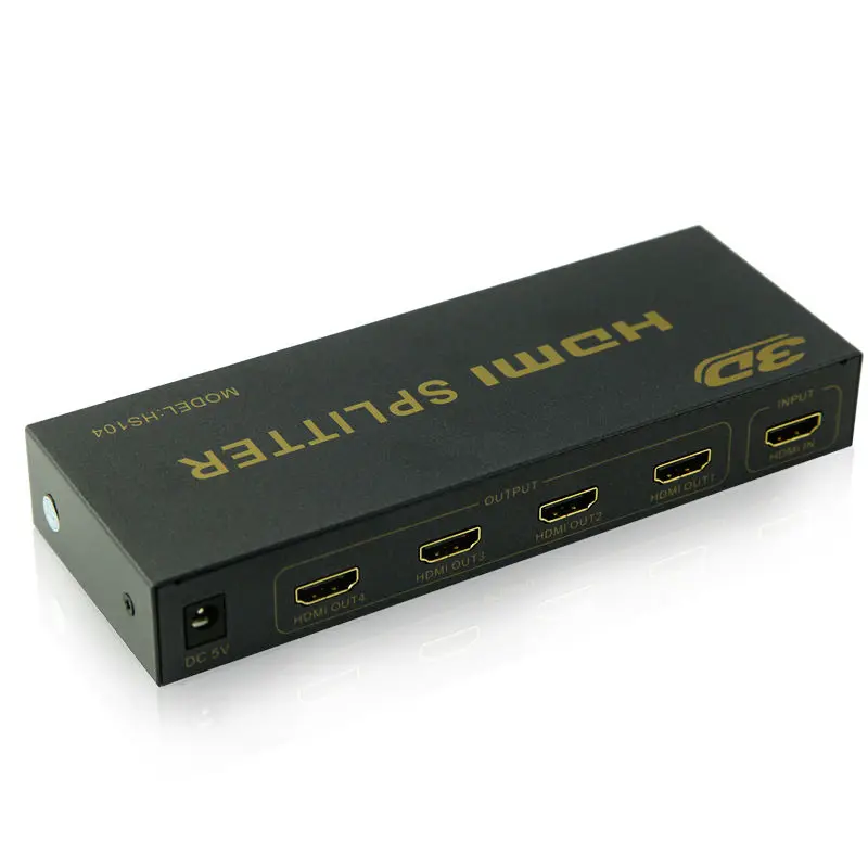 EKL-HS104 HDMI Splitter 1 вход 4 выхода 3D HD видео компьютер К с аудио 1080 P адаптер |