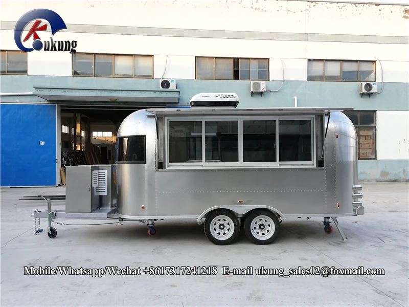 Airstream Стиль Матовый из нержавеющей стали мобильный магазин, пищевой грузовик, мобильный пищевой прицеп для продажи