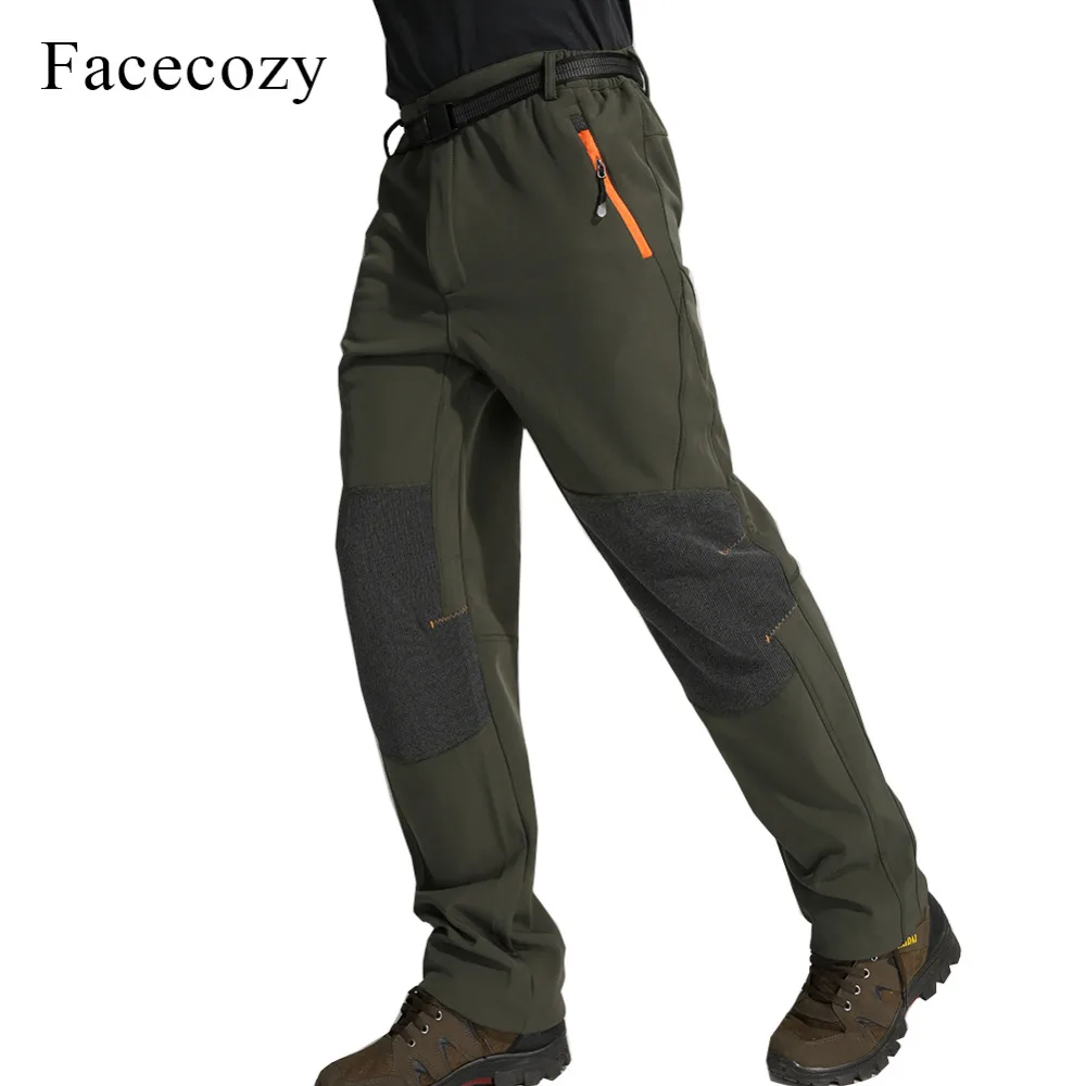 Facecozy Мужские Зимние флисовые штаны для кемпинга мужские теплые