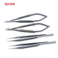 4pcsset ophthalmic microsurgical instruments 12 5cm scissorsneedle holders tweezers stainless steel surgical tool