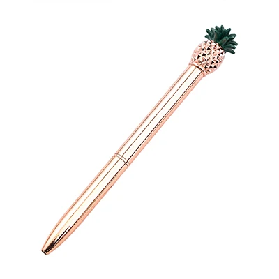 Rose gold 1,0 мм металлическая шариковая ручка под розовое золото новая странная ананасовая ручка канцелярские принадлежности подарок Kawaii дополнительные школьные офисные принадлежности - Цвет: Rose gold