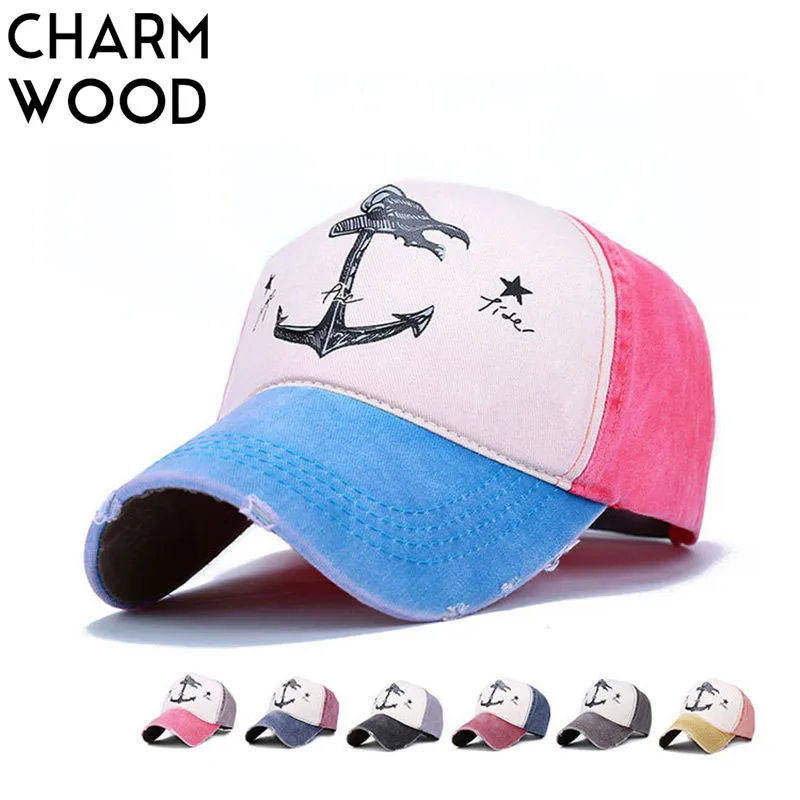 Бейсболка Charm Wood летняя кепка с рисунком Якорь Snapback Мужская Солнцезащитная