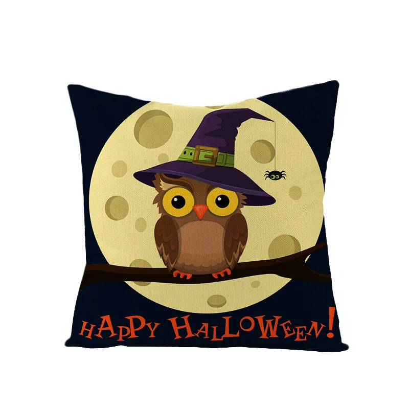 Foreign Trade New Home Supplies Halloween Linen Pillow Covers Pumpkin Owl Printing Cushion Cover Waist Case Car | Дом и сад